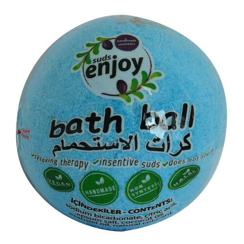 Enjoy Himalaya Tuzlu El Yapımı Banyo Küvet Topu Sabunu Mavi 90-120 Gr