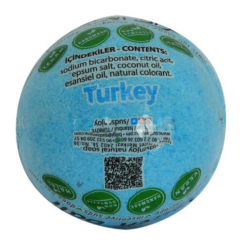 Enjoy Himalaya Tuzlu El Yapımı Banyo Küvet Topu Sabunu Mavi 90-120 Gr