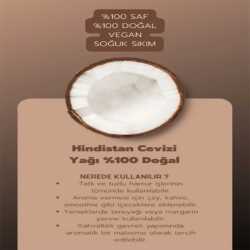 Hindistan Cevizi Yağı Soğuk Pres Saf Doğal Cam Kavanoz 150 Gr - 210 ML - 6