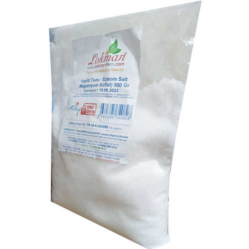 LokmanAVM İngiliz Tuzu Yenilebilir Epsom Salt Magzenyum Sülfat 500 Gr