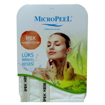 Micro Peel İpek Hassas Cilt İçin Banyo Kesesi Beyaz 16X25