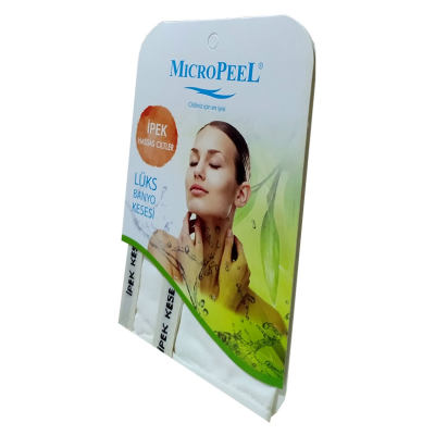 Micro Peel İpek Hassas Cilt İçin Banyo Kesesi Beyaz 16X25