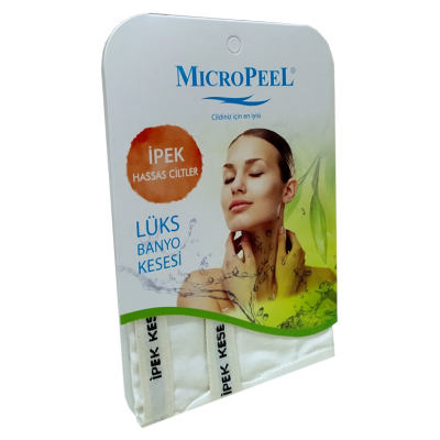 Micro Peel İpek Hassas Cilt İçin Banyo Kesesi Beyaz 16X25