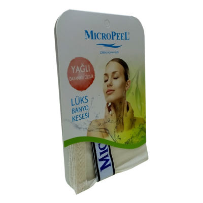 Micro Peel İpek Yağlı Cilt İçin Banyo Kesesi Beyaz 16X24
