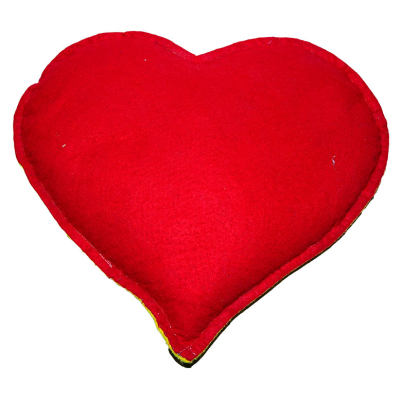LokmanAVM Kalp Desenli Doğal Kaya Tuzu Yastığı Sarı - Kırmızı 2-3 Kg