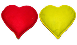 Kalp Desenli Doğal Kaya Tuzu Yastığı Sarı - Kırmızı 2-3 Kg - Thumbnail