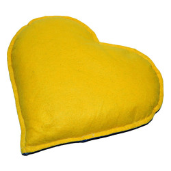 Kalp Desenli Doğal Kaya Tuzu Yastığı Sarı - Lacivert 2-3 Kg - Thumbnail