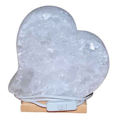 LokmanAVM Kalp Şekilli Doğal Kaya Tuzu Lambası Çankırı Kablolu Ampullü Beyaz 3-4 Kg