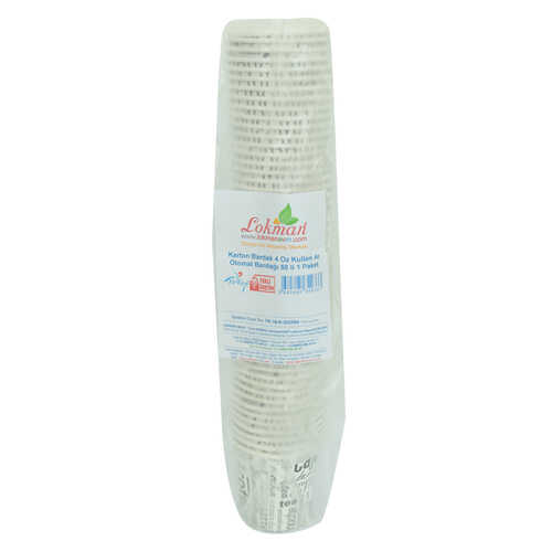LokmanAVM Karton Bardak 4 Oz Kullan At Çay Kahve Sıcak Kağıt Otomat Bardağı 50 li 1 Paket