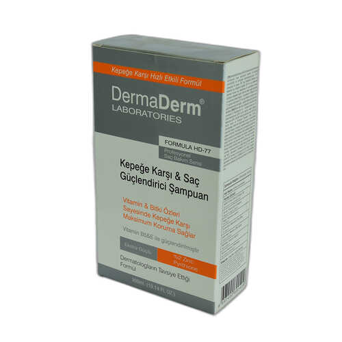 DermaDerm Kepeğe Karşı Saç Güçlendirici Vitamin ve Bitki Özlü Şampuan 300 ML