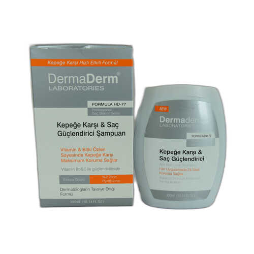 DermaDerm Kepeğe Karşı Saç Güçlendirici Vitamin ve Bitki Özlü Şampuan 300 ML