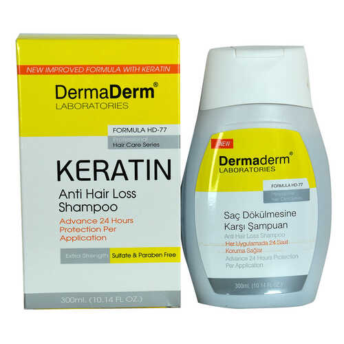 DermaDerm Keratin Saç Dökülmesine Karşı Şampuan (Sülfat ve Parafinsiz) 300 ML