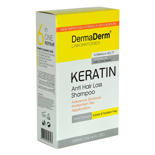 DermaDerm Keratin Saç Dökülmesine Karşı Şampuan (Sülfat ve Parafinsiz) 300 ML