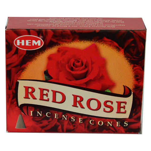 Hem Tütsü Kırmızı Gül Kokulu 10 Konik Tütsü - Red Rose