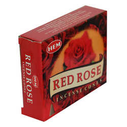 Kırmızı Gül Kokulu 10 Konik Tütsü - Red Rose - Thumbnail