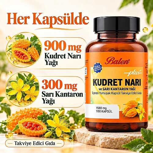 Kudret Narı Plus+ Ve Sarı Kantaron Yağı 1580 Mg 100 Kapsül - 3