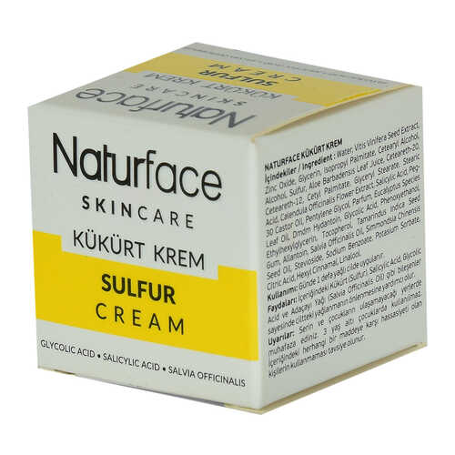 Naturface Kükürt Krem Adaçayı Yağlı Cilt Bakımı Sulfur Cream 20 ML