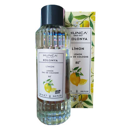 Hunca Limon Kolonyası 80 Derece Cam Şişe 250 ML - Eau De Cologne