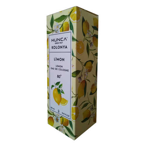 Hunca Limon Kolonyası 80 Derece Cam Şişe 250 ML - Eau De Cologne