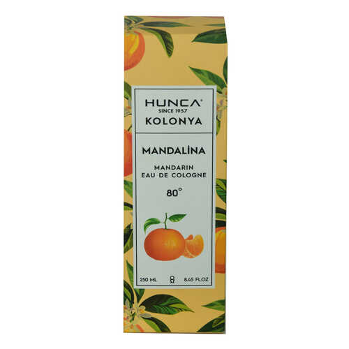 Hunca Mandalina Kolonyası 80 Derece Cam Şişe 250 ML - Eau De Cologne