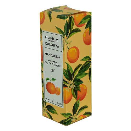 Hunca Mandalina Kolonyası 80 Derece Cam Şişe 250 ML - Eau De Cologne