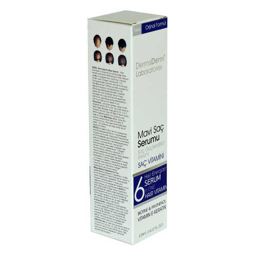 DermaDerm Mavi Saç Serumu Saç Güçlendirici Serum (Biotin Panthenol Vitamin E-Keratin) 125 ML