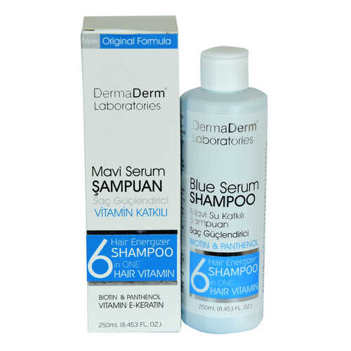 DermaDerm Mavi Serum Şampuanı Saç Güçlendirici (Biotin Panthenol Vitamin E-Keratin) 250 ML