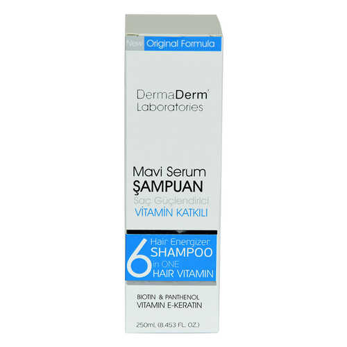 DermaDerm Mavi Serum Şampuanı Saç Güçlendirici (Biotin Panthenol Vitamin E-Keratin) 250 ML
