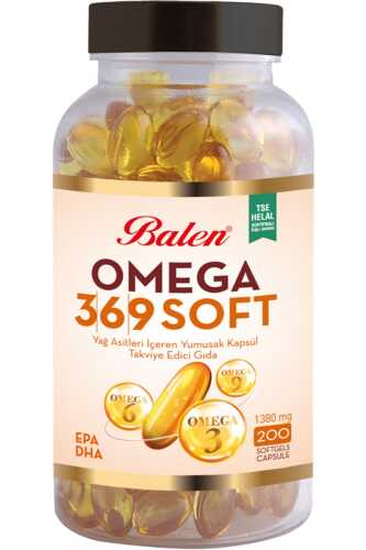 Omega 3-6-9 Soft Yağ Asitleri İçeren 1380Mg 200 Yumuşak Kapsül - 1