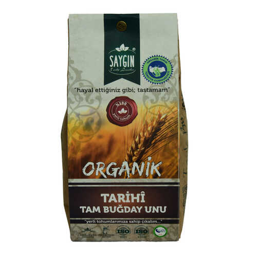 Saygın Organik Tarihi Tam Buğday Unu 750 Gr Paket