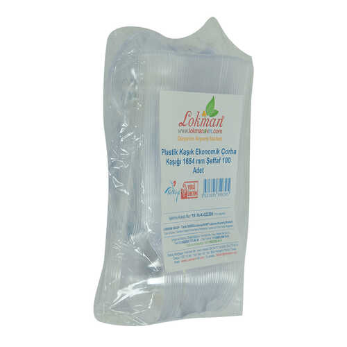 LokmanAVM Plastik Kaşık Ekonomik Çorba Kaşığı 1654 mm Şeffaf 100 Adet 1 Paket