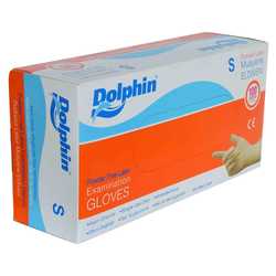 Dolphin - Pudrasız Beyaz Latex Muayene Eldiveni Küçük Boy (S) 100 Lü Paket (1)