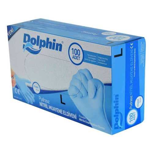 Dolphin Pudrasız Mavi Nitril Eldiven Büyük Boy (L) 100 Lü Paket