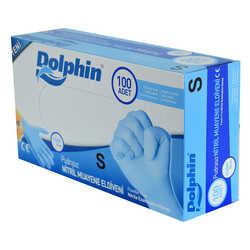 Dolphin - Pudrasız Mavi Nitril Eldiven Küçük Boy (S) 100 Lü Paket (1)