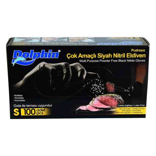 Dolphin Pudrasız Siyah Nitril Eldiven Küçük Boy (S) 100 Lü Paket