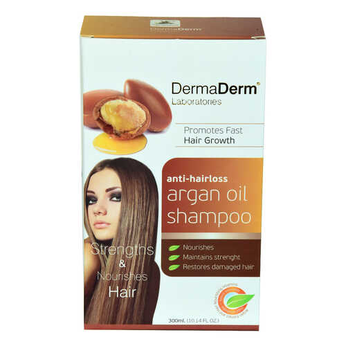 DermaDerm Saç Dökülmesine Karşı Argan Özlü Şampuan Hızlı Saç Uzamasına Etkili 300 ML
