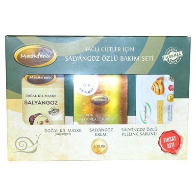 Mecitefendi Salyangoz Özlü Bakım Seti - Kil Maske & Krem & Peeling Sabunu