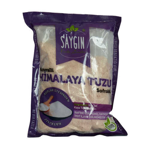 Saygın Yemeklik Himalaya Kaya Tuzu Öğütülmüş Mineralli Pembe 500 Gr Paket