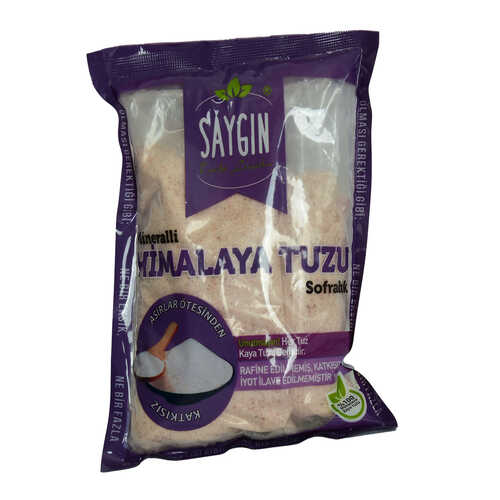 Saygın Yemeklik Himalaya Kaya Tuzu Öğütülmüş Mineralli Pembe 500 Gr Paket