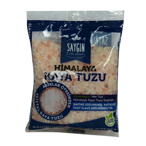 Saygın Yemeklik Himalaya Kristal Çakıl Kaya Tuzu Pembe 500 Gr Paket