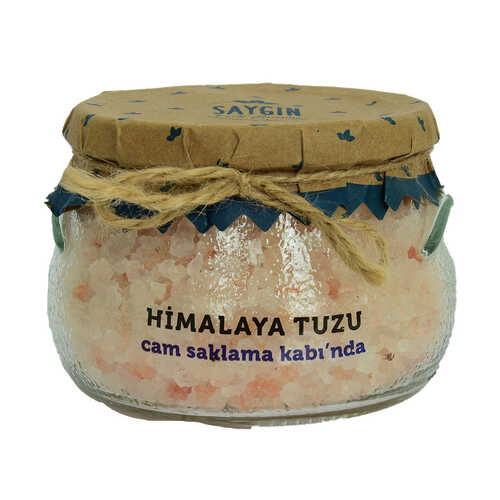 Saygın Yemeklik Himalaya Kristal Çakıl Kaya Tuzu Pembe Cam Kavanoz 500 Gr