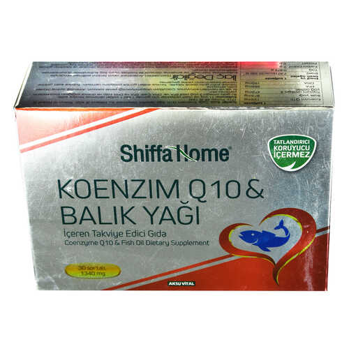 Aksuvital Shiffa Home Koenzim Q10 & Balık Yağı Yumuşak Jel 1340 Mg x 30 Kapsül