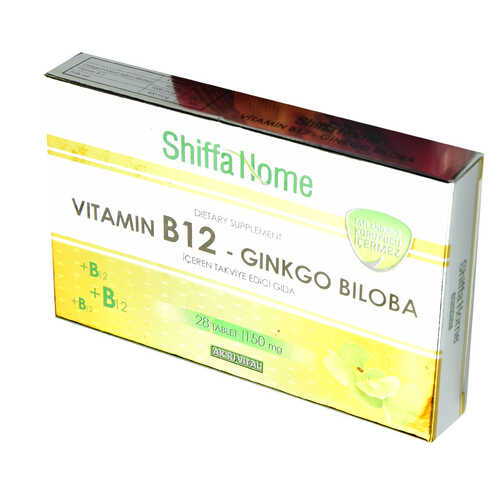 Aksuvital Shiffa Home Vitamin B12-Ginkgo Biloba 28 Tablet 150 Mg