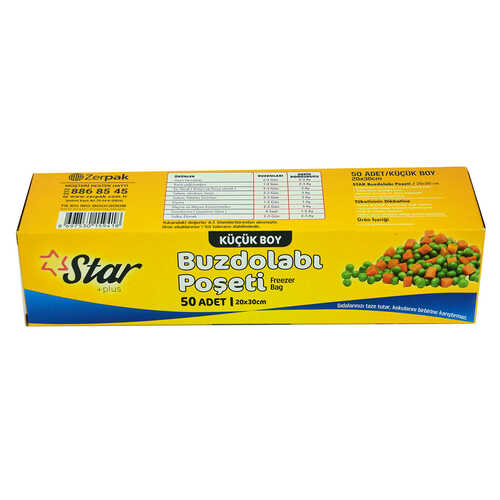 Star Buzdolabı Poşeti Küçük Boy 20x30 Cm 50 Adet