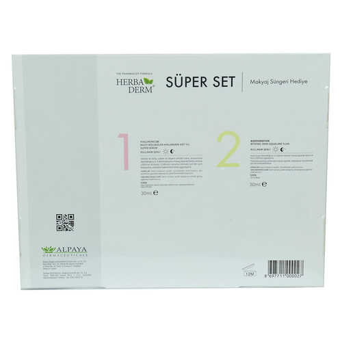 HerbaDerm Süper Set Superserum Hyaluronic 3D 30 ML+Biohydration 30 ML + Hediye Makyaj Süngeri