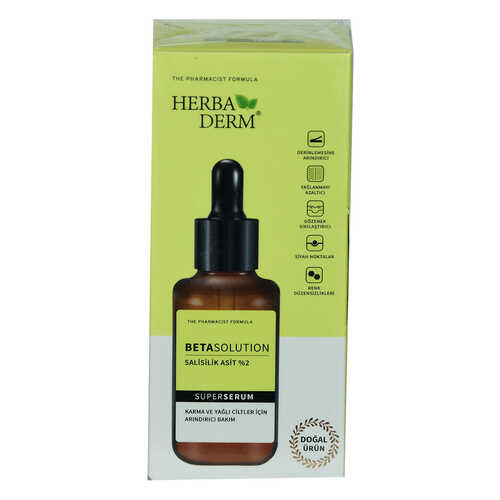 HerbaDerm Superserum Betasolution Karma ve Yağlı Cilt Arındırıcı Doğal Yüz Serumu 30 ML