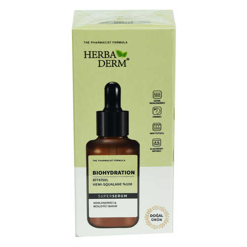 HerbaDerm Superserum BioHydration Bitkisel Hemi-Squala Nemlendirici Doğal Yüz Serumu 30 ML