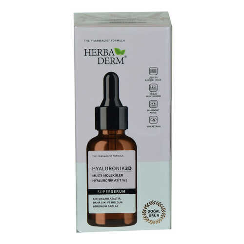 HerbaDerm Superserum Hyaluronik 3D Multi Moleküler Kırışıklık Karşıtı Doğal Yüz Serumu 30 ML