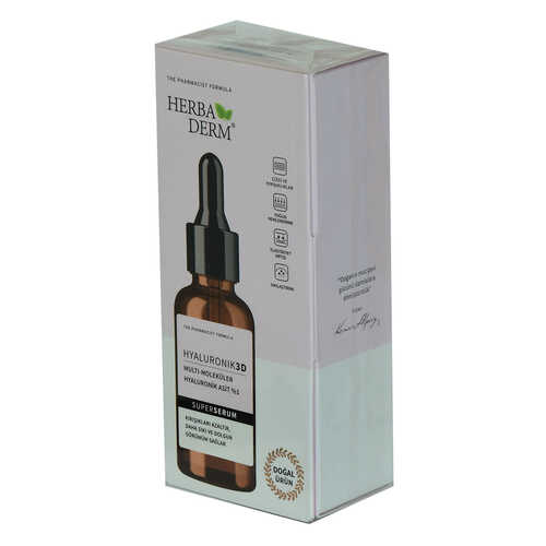 HerbaDerm Superserum Hyaluronik 3D Multi Moleküler Kırışıklık Karşıtı Doğal Yüz Serumu 30 ML