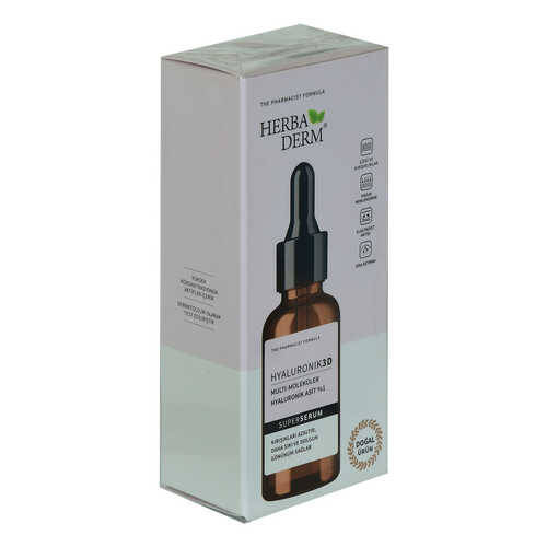 HerbaDerm Superserum Hyaluronik 3D Multi Moleküler Kırışıklık Karşıtı Doğal Yüz Serumu 30 ML